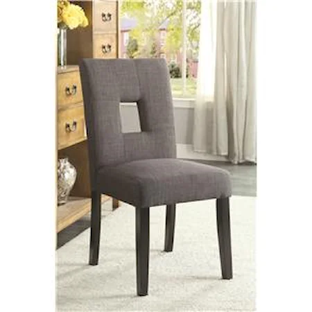 Upholstered Side Chair with Square Cutout in Seat Back